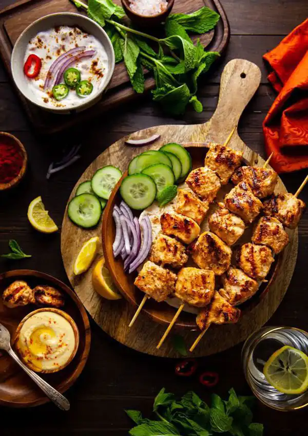 تزیین جوجه کباب برای مهمان