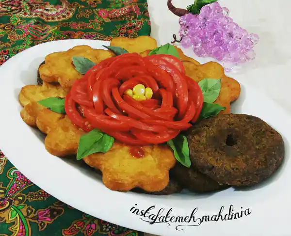 تزیین کوکو سیب زمینی مجلسی