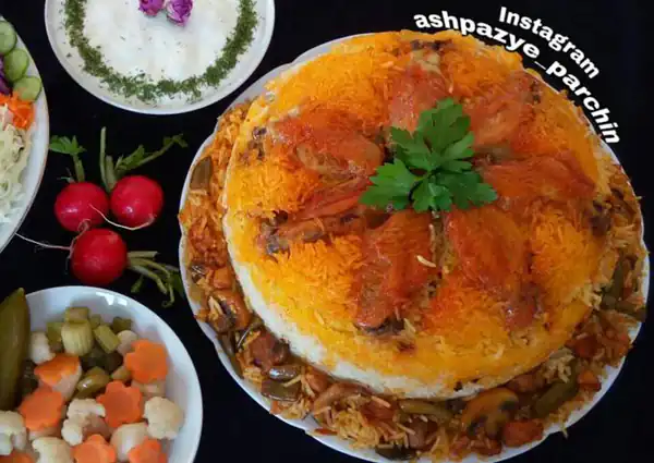 تزیین لوبیا پلو مجلسی