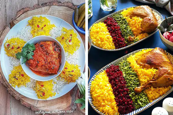 تزیین زرشک پلو با مرغ برای مدرسه تزیین ران مرغ مجلسی تزیین مرغ و برنج تزیین مرغ سرخ شده برای مهمانی تزیین مرغ مجلسی در دیس تزیین مرغ تکه شده