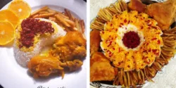 تزیین زرشک پلو با مرغ + ایده های جدید برای تزیین زرشک پلو