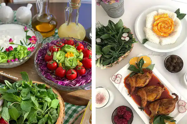عکس میز شام لاکچری خارجی چیدمان میز شام مهمانی چیدمان میز شام سلف سرویس میز شام ساده و شیک چیدمان میز شام لاکچری دیزاین میز شام
