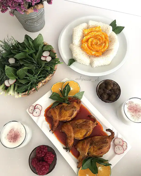 چیدمان میز شام ایرانی