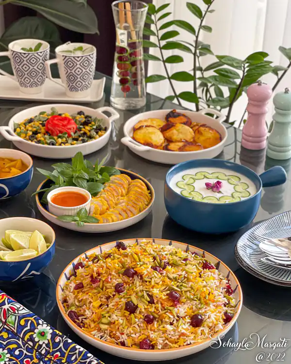 چیدمان میز شام ایرانی