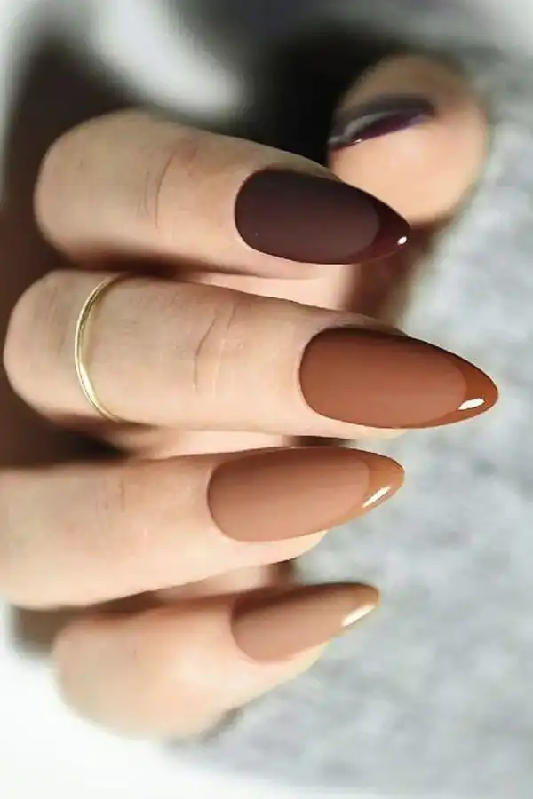 طراحی ناخن قهوه ای روشن