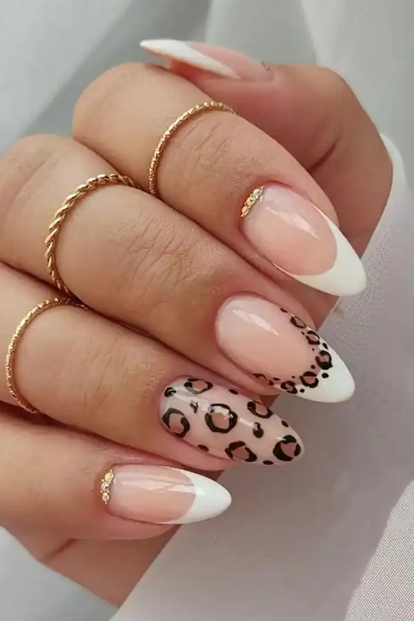 طراحی ناخن پلنگی قهوه ای