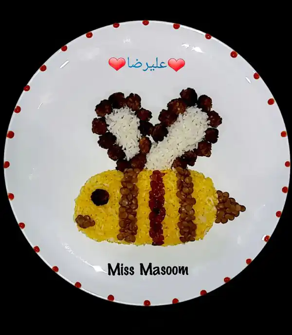 تزیین عدس پلو برای مدرسه