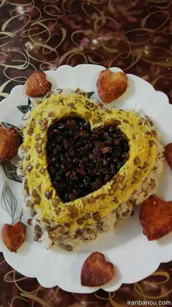 تزیین عدس پلو برای مدرسه