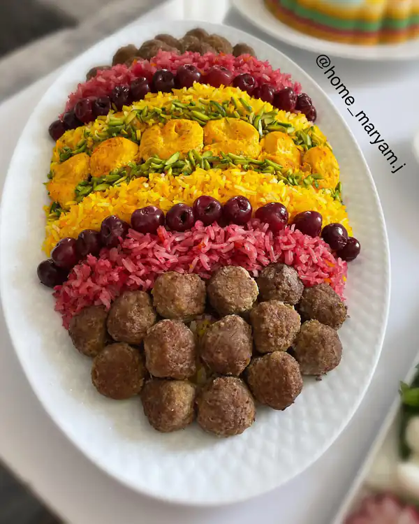 تزیین آلبالو پلو جدید