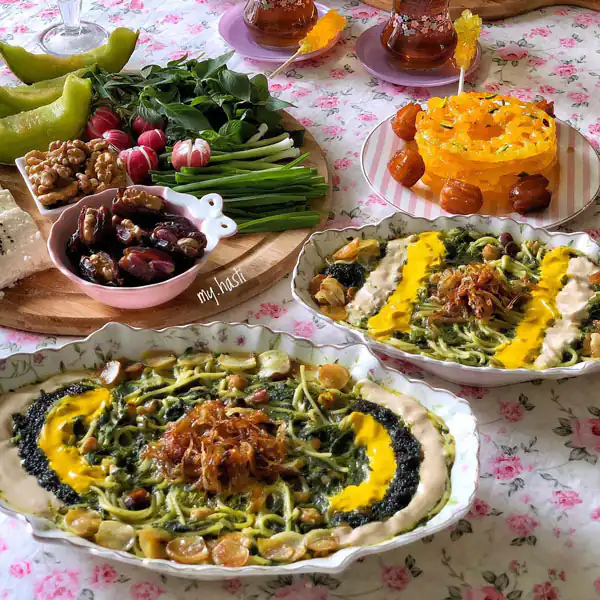 تزیین آش رشته نذری