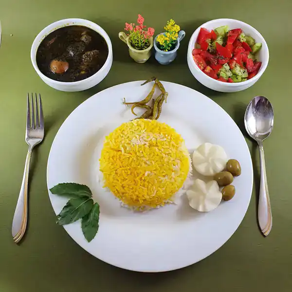 تزیین برنج با کاسه