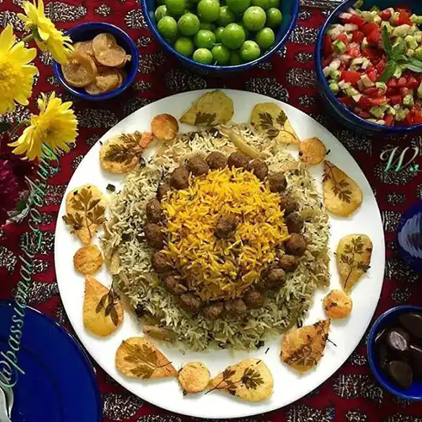 تزیین کلم پلو شیرازی
