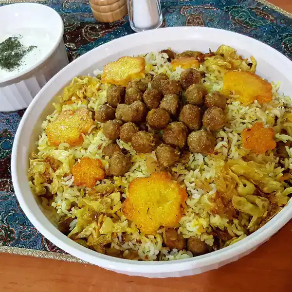 تزیین کلم پلو شیرازی