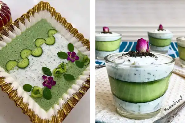 تزیین ماست و خیار ساده و شیک تزیین ماست و خیار با گردو تزیین ماست برای مهمانی تزیین ماست برای عروس تزیین ماست ساده و شیک