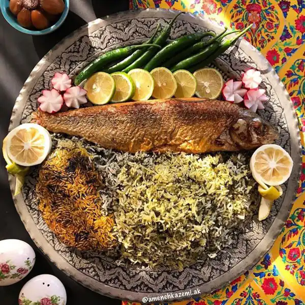 تزیین سبزی پلو مجلسی