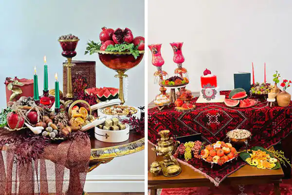 میز شب یلدا ساده تزیین میز شب یلدا ساده سفره شب یلدا ساده و شیک میز شب یلدا برای عروس تزیین میز شب یلدا عروس تزیین سفره شب یلدا لاکچری عروس