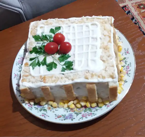 تزیین کیک مرغ ساده