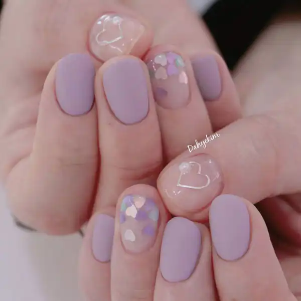 طراحی ناخن دخترانه بنفش