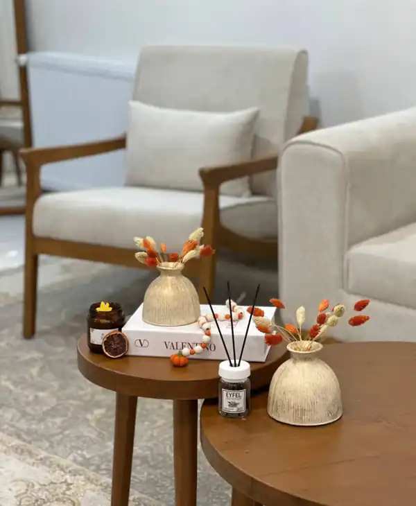 چیدمان روی میز جلو مبلی